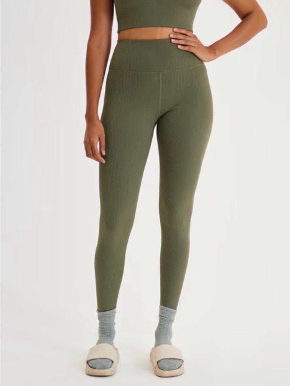 girlfriend Cypress Ribbed High-Rise Leggings